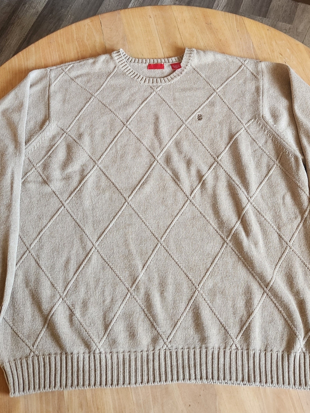 Izod Men's Diamond-Knit Crewneck Sweater - Cream